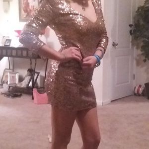 Rose gold cocktail dress